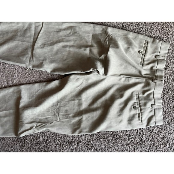 Perry Ellis Portfolio Pleated Front Dress Pant Size 33x30 Cuffed Gray Nice - Picture 4 of 5